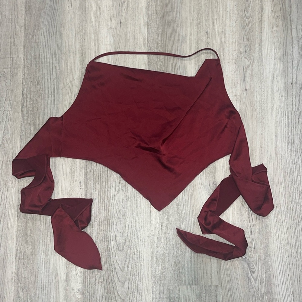 satin open back top
